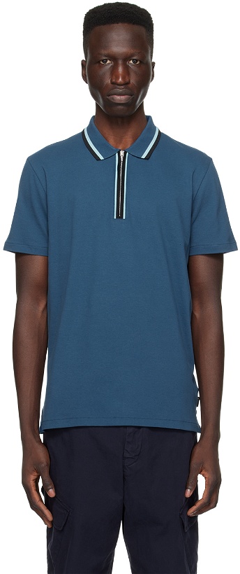 Photo: PS by Paul Smith Blue Zip Polo