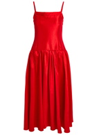 Sister Jane Quartet Taffeta Midi Dress Red