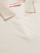 ORLEBAR BROWN - Clive Contrast-Tipped Cotton and Linen-Blend Terry Polo Shirt - Neutrals