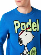 MC2 Saint Barth Man Crewneck Sweater With Snoopy Padel Jacquard | Snoopy - ©peanuts Special Edition
