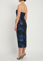 Rebecca Vallance Alexandra Floral-jacquard Woven Midi Dress Navy
