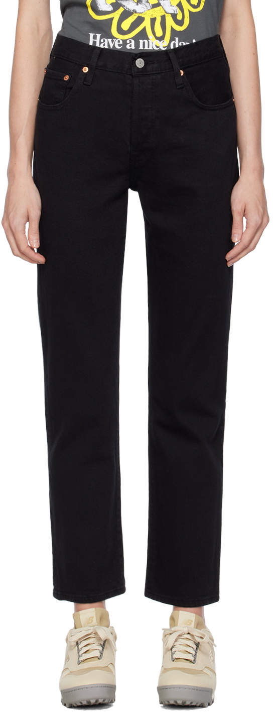 Levi's Black 501 Cropped Jeans Levi's Red
