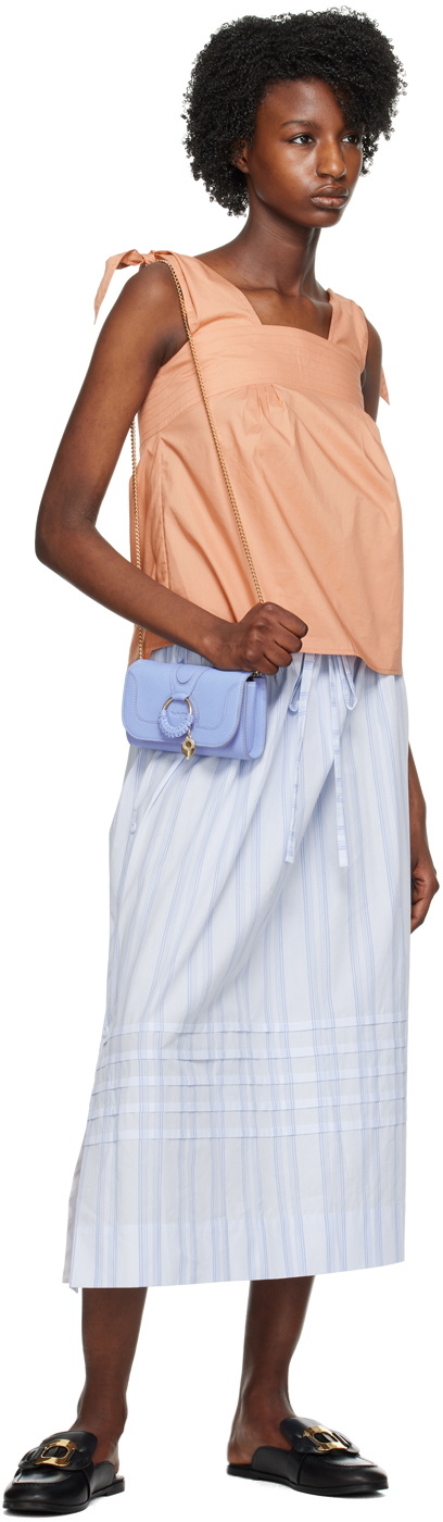 See by Chloé Blue Striped Midi Skirt