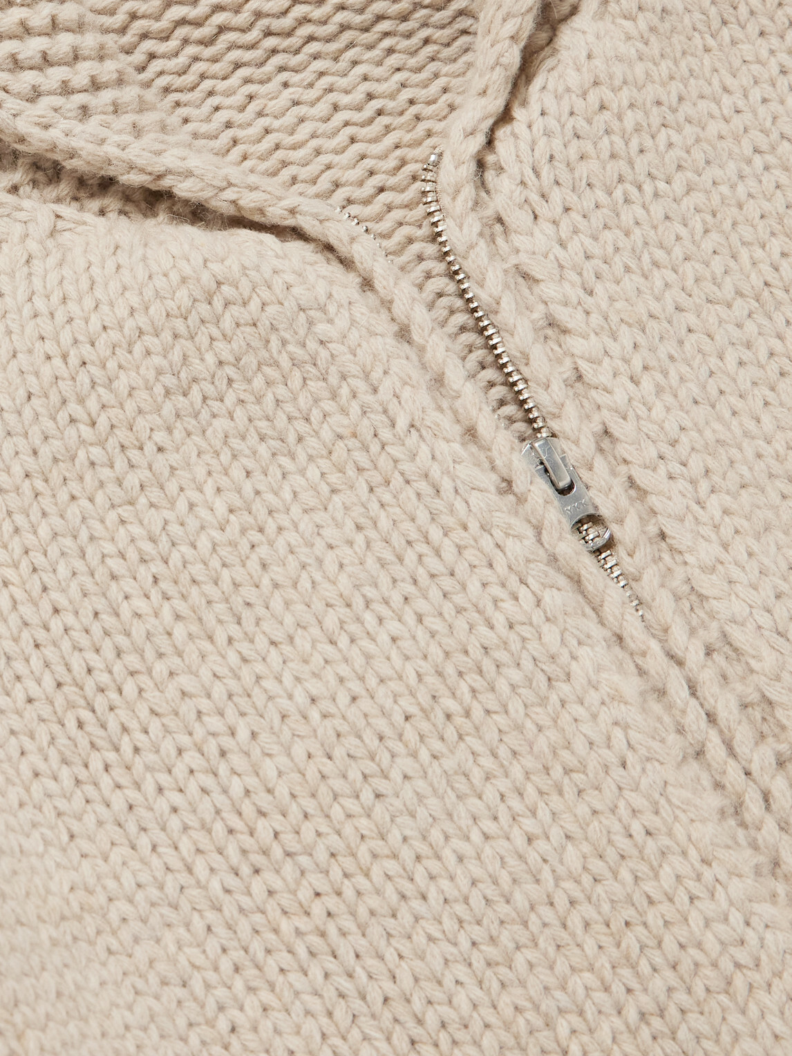 FrizmWORKS - Shawl-Collar Wool-Blend Zip-Up Cardigan - Neutrals