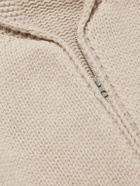 FrizmWORKS - Shawl-Collar Wool-Blend Zip-Up Cardigan - Neutrals