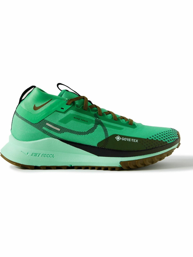 Photo: Nike Running - React Pegasus Trail 4 GORE-TEX® Mesh Running Sneakers - Green