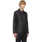 Maison Margiela Navy Silk Slim-Fit Shirt