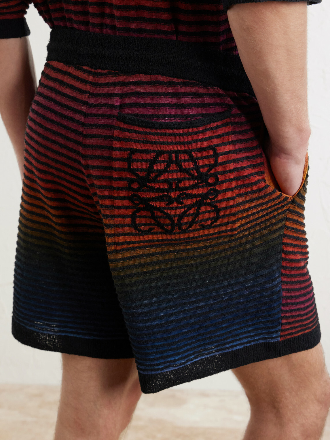 LOEWE - Paula's Ibiza Straight-Leg Striped Cotton-Blend Shorts - Multi