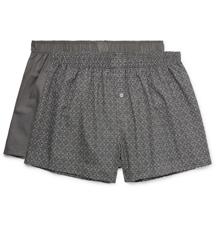 Photo: Hanro - Two-Pack Cotton Boxer Shorts - Gray