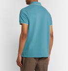 Loro Piana - Contrast-Tipped Stretch-Cotton Piqué Polo Shirt - Blue