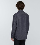Berluti Leather-trimmed denim shirt