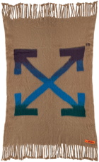 Off-White Beige & Blue Arrows Blanket