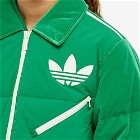 Adidas Women's Adicolor 70s Velvet Puffer Jacket in Green