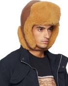 Acne Studios Brown Shearling Aviator Hat