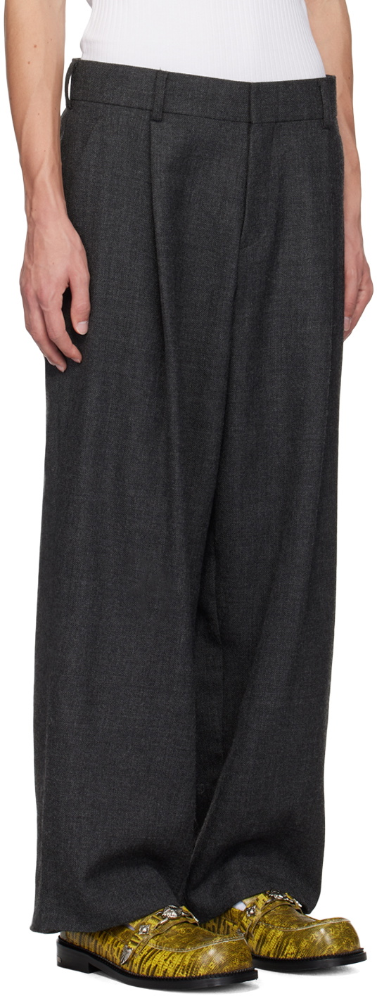 kolor Gray Wide Wool Trousers