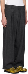 kolor Gray Wide Wool Trousers