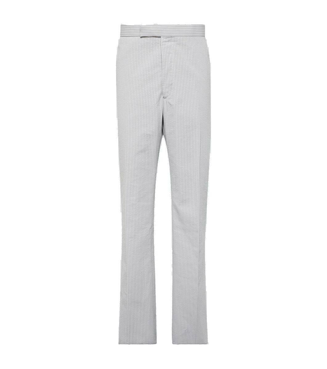 Photo: Thom Browne Striped low-rise cotton chinos