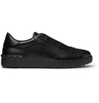 Valentino - Valentino Garavani Open Rockstud Leather Sneakers - Black