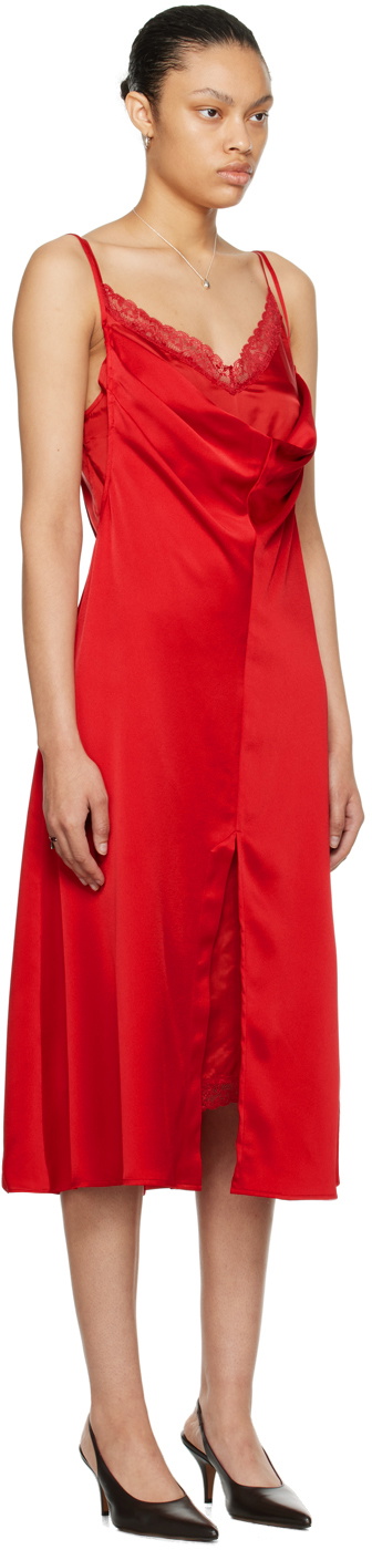 Commission Red Layered Midi Dress