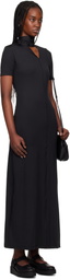 Y-3 Black Fitted Closure Maxi Dress