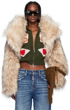 Dsquared2 Beige Faux Fur Donut Jacket