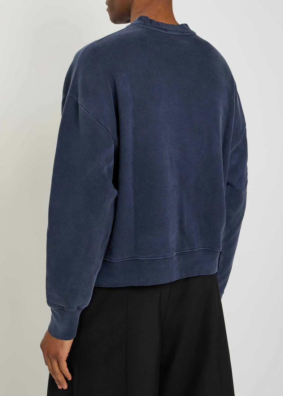 Willy Chavarria Community Printed Cotton Sweatshirt Navy