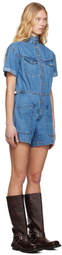 Levi's Blue Short Sleeve Surplus Denim Romper