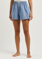 Love Stories James Cotton-poplin Shorts Blue