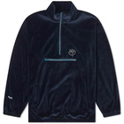 Magenta Men's Dimanche Velour Half Zip Jacket in Navy