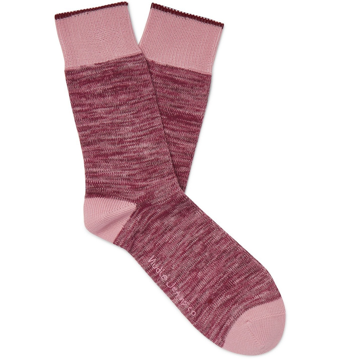 Photo: Nudie Jeans - Rasmusson Mélange Stretch Cotton-Blend Socks - Red