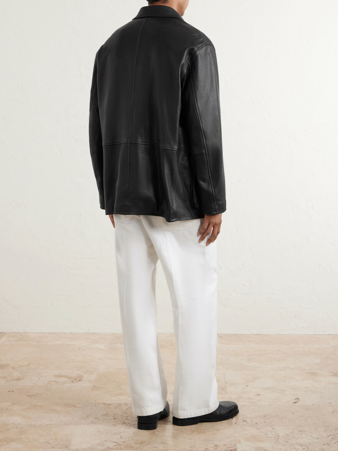 Auralee - Full-Grain Leather Jacket - Black