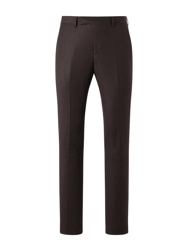 Photo: Paul Smith - Straight-Leg Wool and Cashmere-Blend Flannel Trousers - Brown