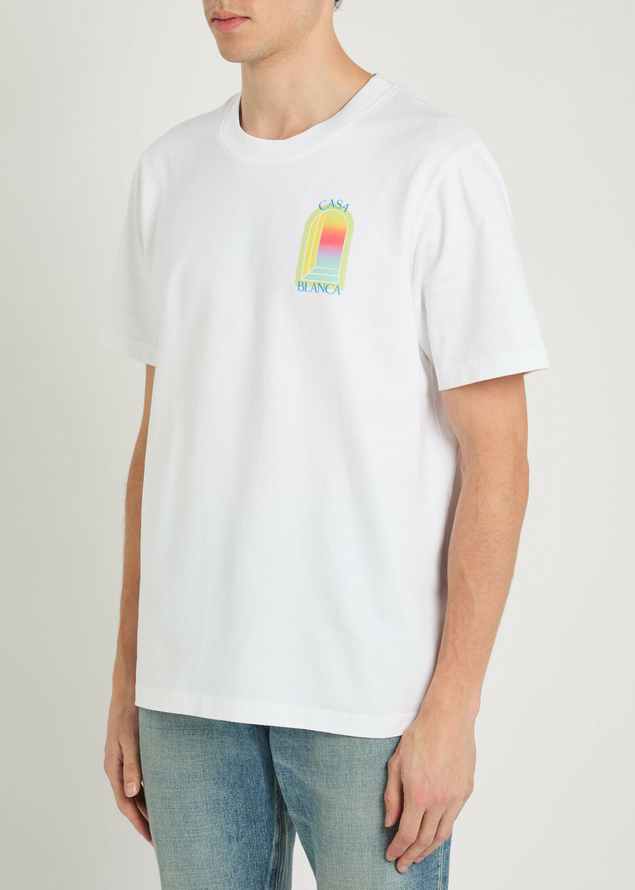 Casablanca L'arche Printed Cotton T-shirt White