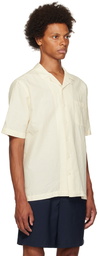 Sunspel Beige Camp Collar Shirt