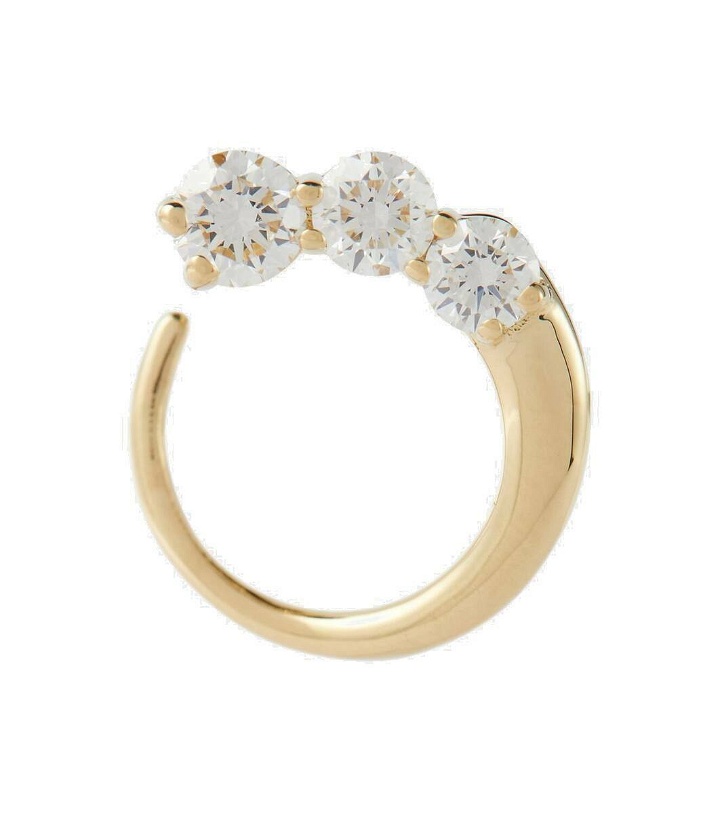 Photo: Melissa Kaye Aria Earwrap 18kt yellow gold single earring with diamonds