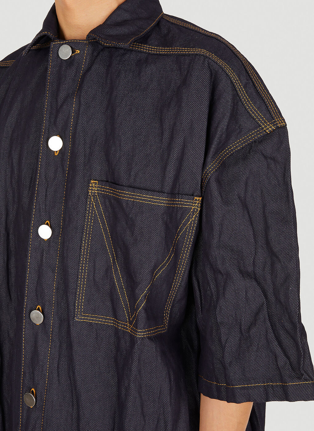 Metal Denim Shirt in Blue Bottega Veneta