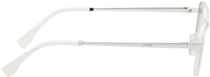Fendi White Rectangular Sunglasses Fendi