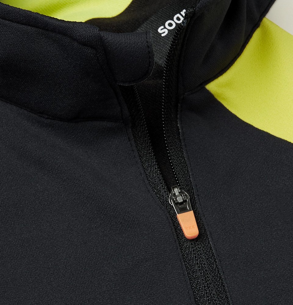 Soar Running - Mid-Temperature Half-Zip Stretch-Jersey Top - Black Soar ...