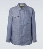 God's True Cashmere Linen denim jacket with carnelian