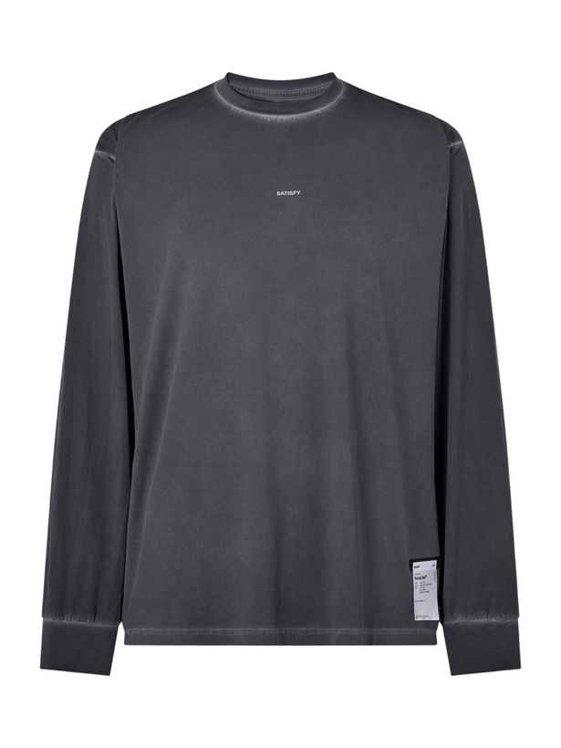 Photo: Satisfy - Logo-Print Recycled-AuraLite™ Jersey T-Shirt - Black