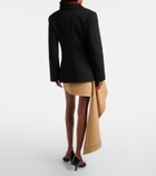 Loewe Asymmetric silk-trimmed cotton miniskirt