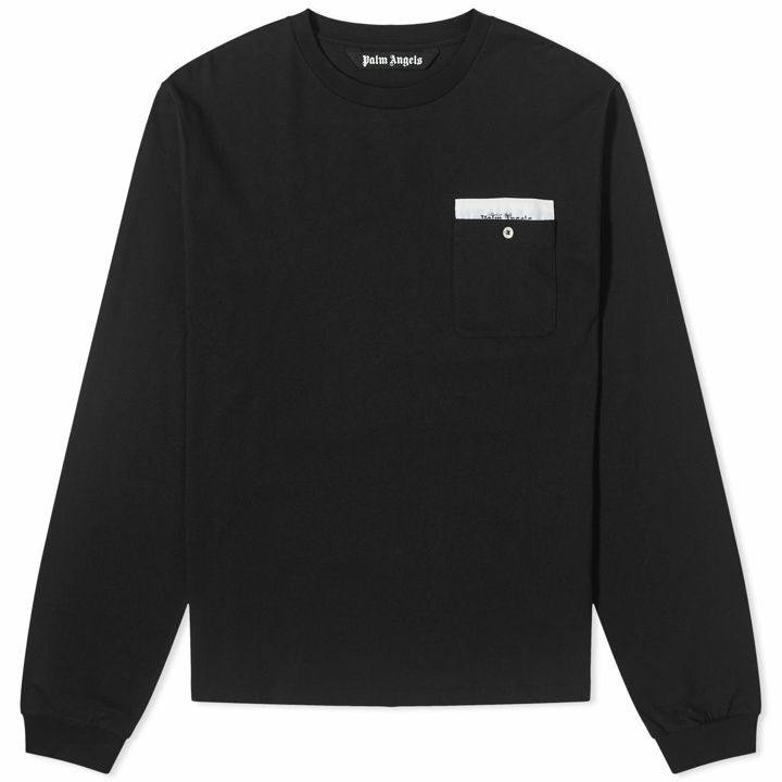 Photo: Palm Angels Men's Sartorial Tape Long Sleeve T-Shirt in Black