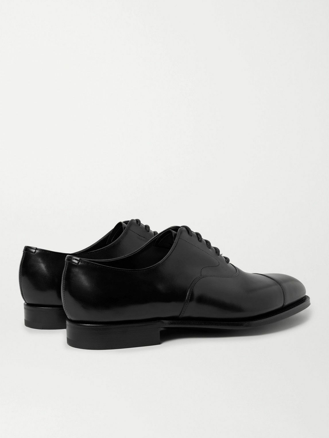 Edward Green - Chelsea Cap-Toe Burnished-Leather Oxford Shoes - Black