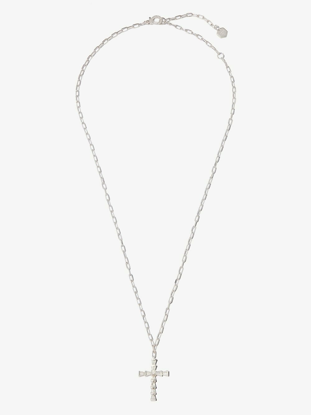 SHAY 18K White Gold Mini Cross Diamond Necklace