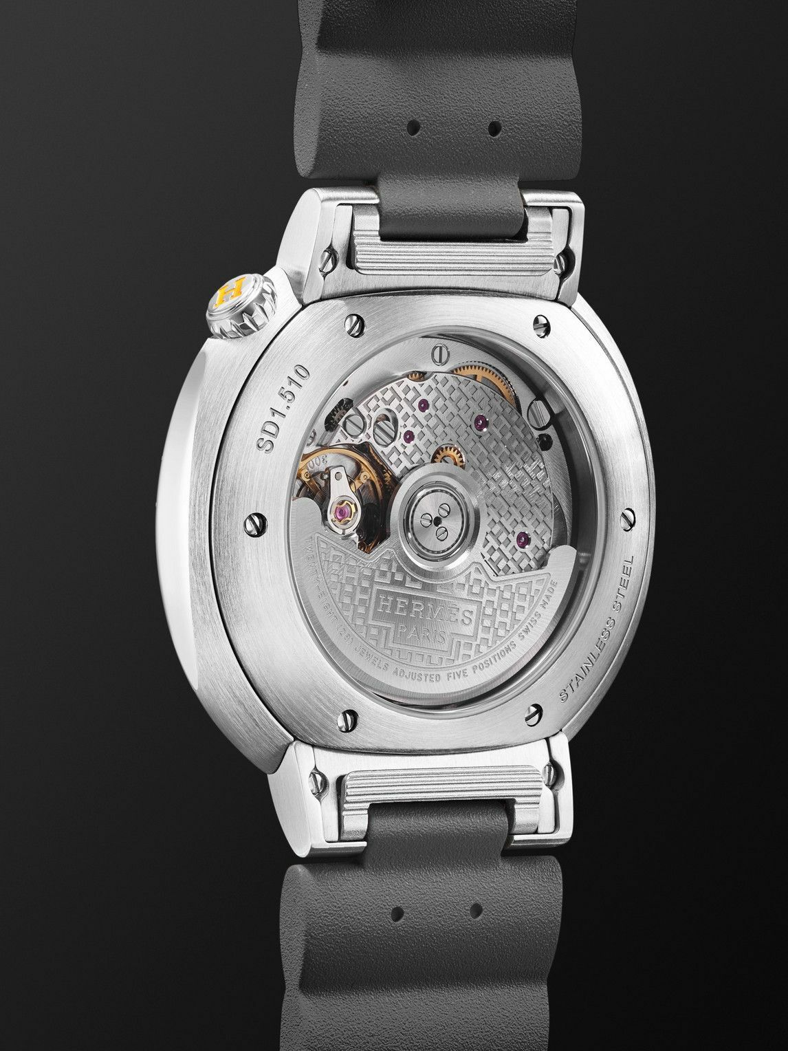 Hermès Timepieces - Cut Automatic 36mm Stainless Steel and Rubber Watch, Ref. No 404924WW00