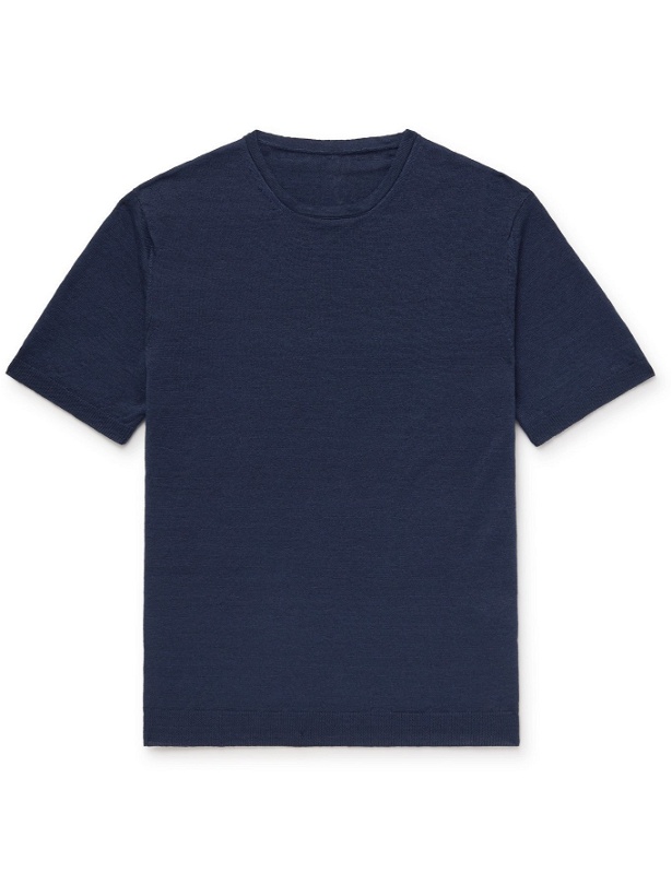 Photo: ANDERSON & SHEPPARD - Linen T-Shirt - Blue