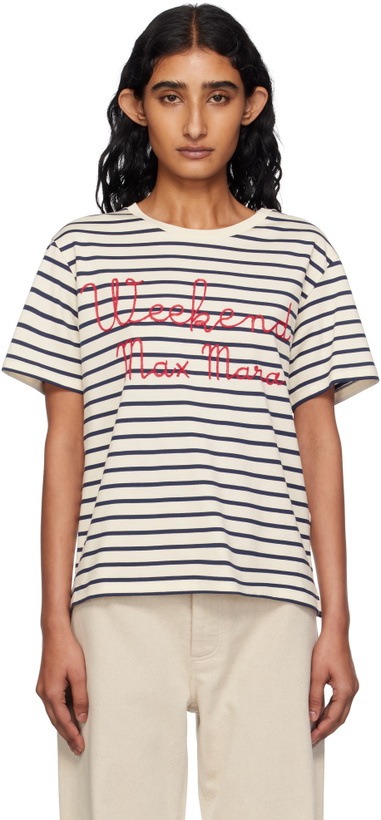 Photo: Weekend Max Mara Navy & Off-White Olga T-shirt