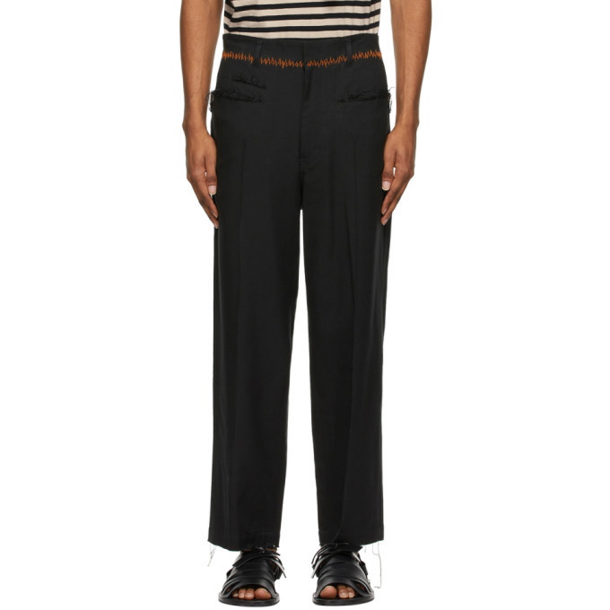 BED J.W. FORD Black Silk Cropped Trousers BED J.W. FORD