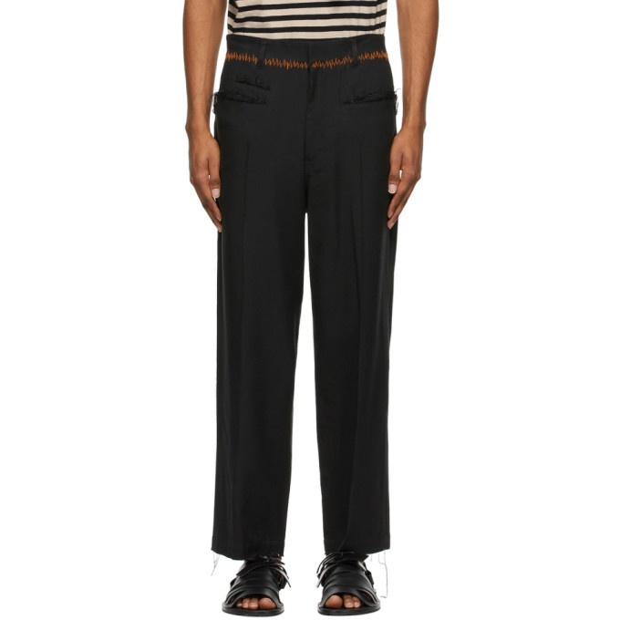 Photo: BED J.W. FORD Black Cashmere Tapered Trousers