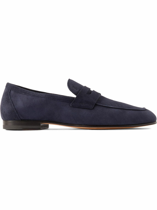 Photo: Tod's - Amalfi Suede Penny Loafers - Blue